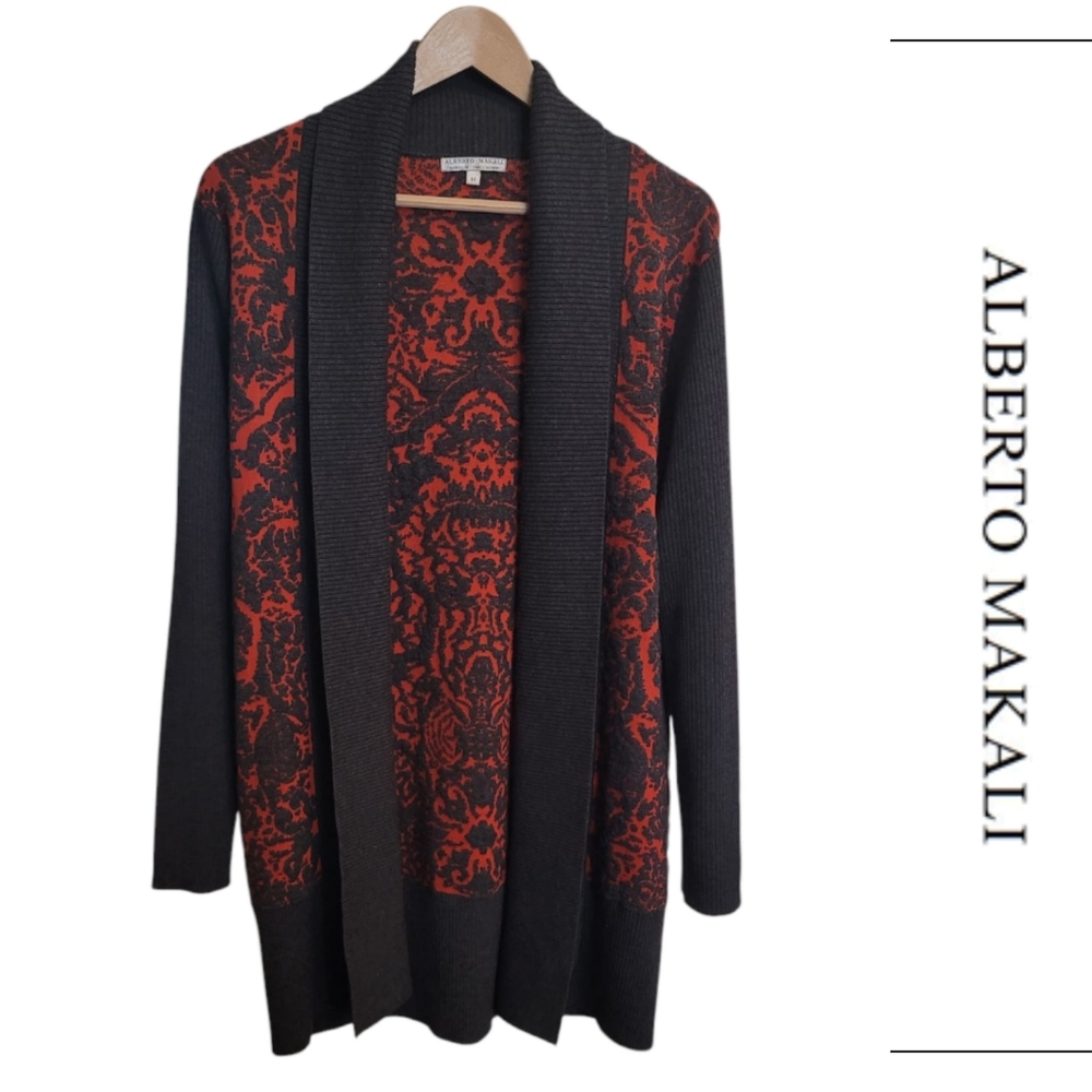 Alberto Makali Wool Blend Open Front Cardigan
